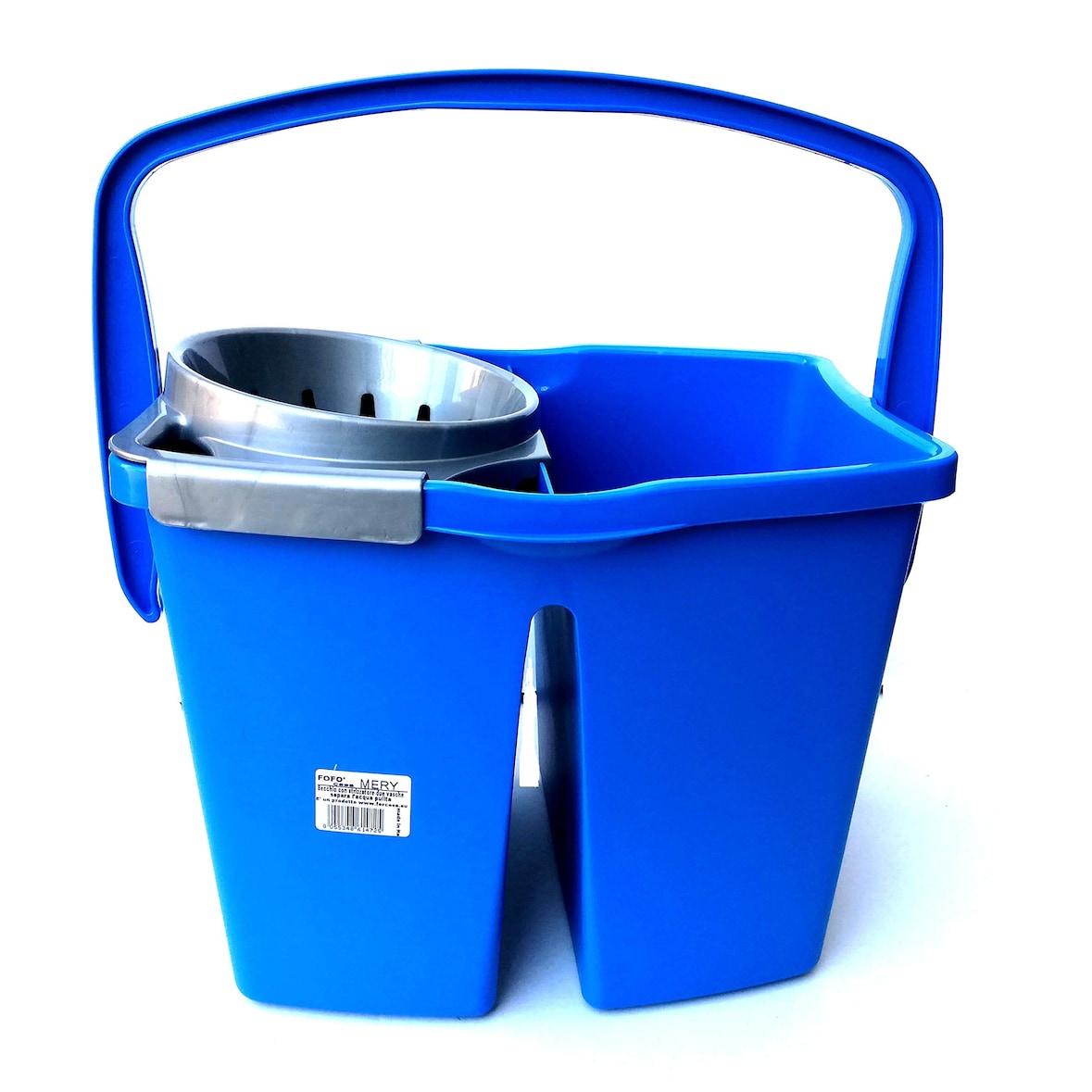 Secchio doppia vasca con strizzatore 14lt. 2 Vasche da 7 litri con Strizzatore Per Pulizia Casa, Ufficio cm.39x28x27