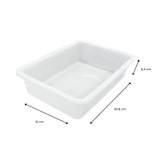 thumbnail of Pack 6 Bandejas blancas uso alimentario con tapa: 1,2L Sin BPA's (21,3 x 15,7 x 6,3cm) - Cocinas, restaurantes, comedores, hoteles, catering