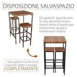 thumbnail of Set de mesa alta cuadrada de 110 cm y 2 taburetes en nogal marrón Mod. VIAREGGIO de Yelloo