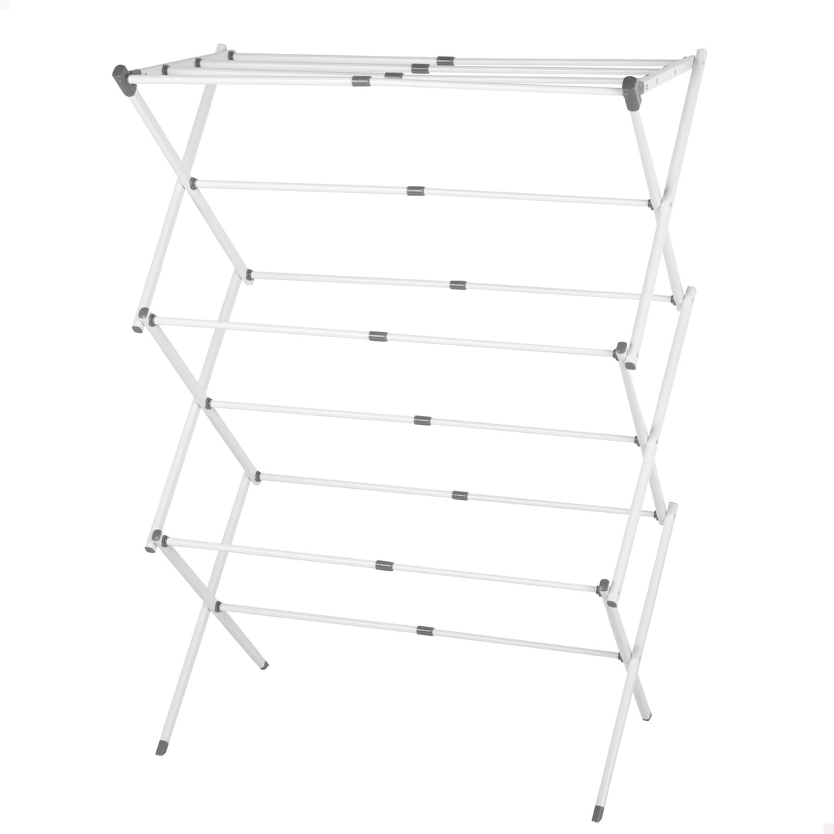 Max Home Estendal dobrável de 3 alturas 40-75x37x104 cm com barra extensível