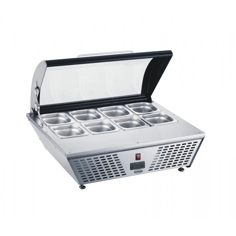 Saladette à Poser Pizza   8 x GN 1/6       R600a   Acier inoxydable67 767x612x328mm COMBISTEEL