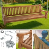 thumbnail of Schaukelbank MUVER - Holz Teak 200x70x62 cm | Hängebank Gartenschaukel Zum Aufhängen Veranda-Schaukel
