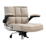 thumbnail of Sedia da ufficio HWC-J21, sedia direzionale girevole da scrivania, regolabile in altezza ~ tessuto/tessuto marrone chiaro