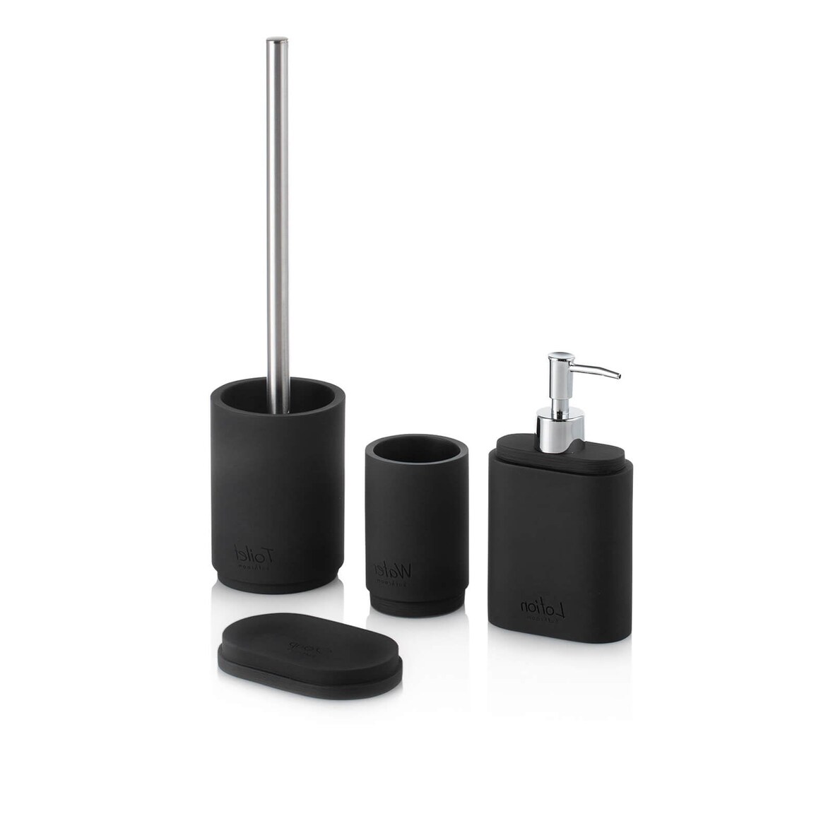 Set Completo Accessori Bagno Total Black