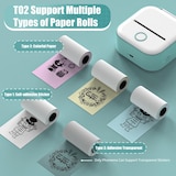 thumbnail of Mini Imprimante Portable Bluetooth Pour Étiquettes Et Photos Rose Blanc + Vert YONIS