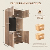thumbnail of Merax Mehrzweckschrank mit LED, Highboard in Holzoptik, Doppel- & Schiebetüren, offenes Regal und Fächer, 78 x 36 x 150 cm, Natur