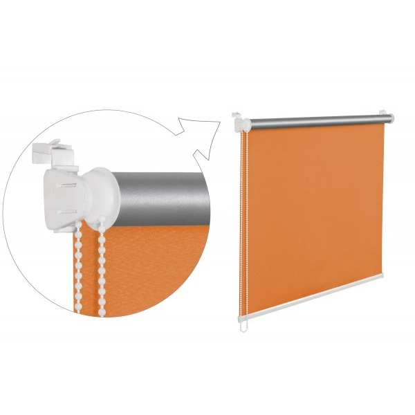 Thermorollo Verdunklungsrollo 90x200 cm orange Fensterrollo mit Thermobeschichtung  100% Abdunklung