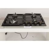 thumbnail of Solthermic Sa022W Placa de Gás Preto Controles Dourados / 60 Cms. / 4 Queimadores / Grelhador em Ferro Fundido / Gás Butano e Gás de Cidade