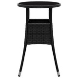 thumbnail of Mesa de jardín vidrio templado ratán sintético negro Ø60x75 cm