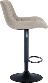 thumbnail of Décoshop26 - Barhocker x1 schwarzes Metallgestell taupefarbener Stoffsitz mit Ziernähten 10_0005448