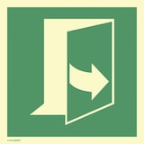 thumbnail of Aufkleber Tür öffnet durch Ziehen auf der linken Seite,Folie,nachleucht.,160-mcd,100x100mm