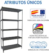 thumbnail of SimonRack Estantería Metálica, 2000x1100x400 mm, 5 Alturas, Bandeja Metal, 200 kg de Punto Flexión, Antracita - Simonclick