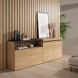 thumbnail of Aparador sala de jantar, Sala, Cozinha, Entrada, TV, 200x35x75cm, 4 Portas, Armário arrumação, Estilo moderno, Carvalho e preto _ 63_1