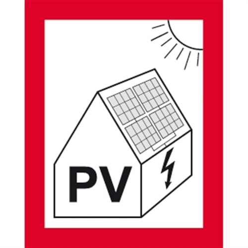Aufkleber Hinweis auf eine PV-Anlage (Photovoltaikanlage), Folie, 105x148 mm