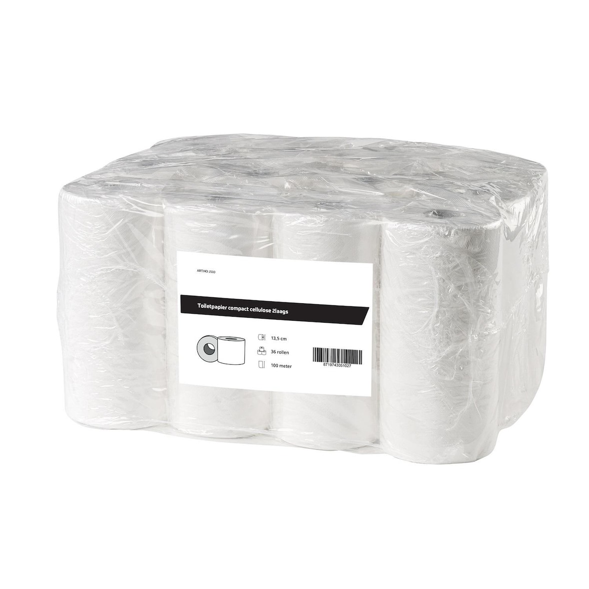 Toilettenpapier Kompakt Zellstoff | 2-lagig | 36 Rollen | Toilettenpapierrollen