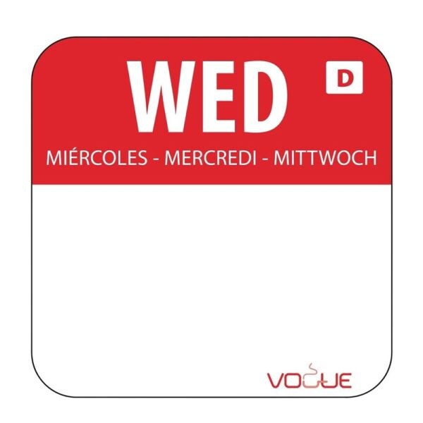 Vogue zelfoplossende roterende voedseletiketten woensdag (pak van 1000)