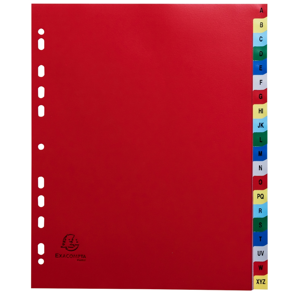 EXACOMPTA Jeu d'intercalaires alphabétiques en polypropylène. 20 touches multicolores. Format A4+.