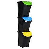 thumbnail of Poubelles Empilables Avec Couvercles 3 Pcs Noir Pp 120 L