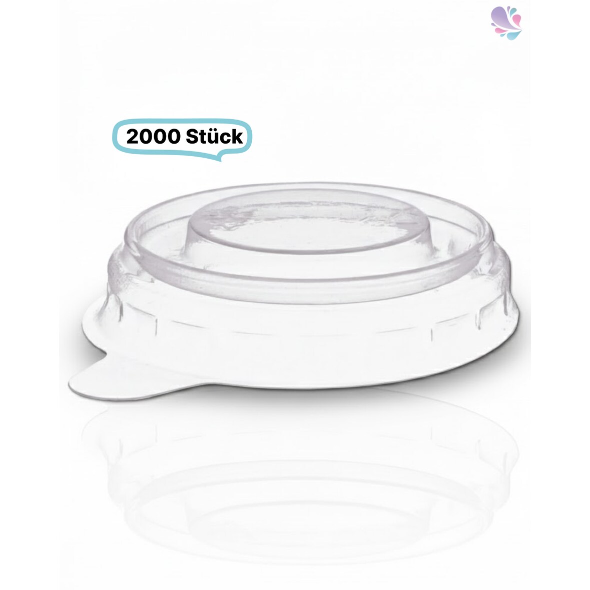 Deckel für Dressingbecher, Becher klein 30ml, 2000 Stück, to go, take away, recyceltes PET