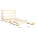 thumbnail of vidaXL Bedframe pallet massief grenenhout 90x200 cm