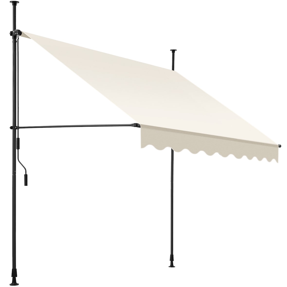 tectake Store à pince sans perçage avec manivelle, réglable en hauteur - 200 x 180 cm, beige - 404957