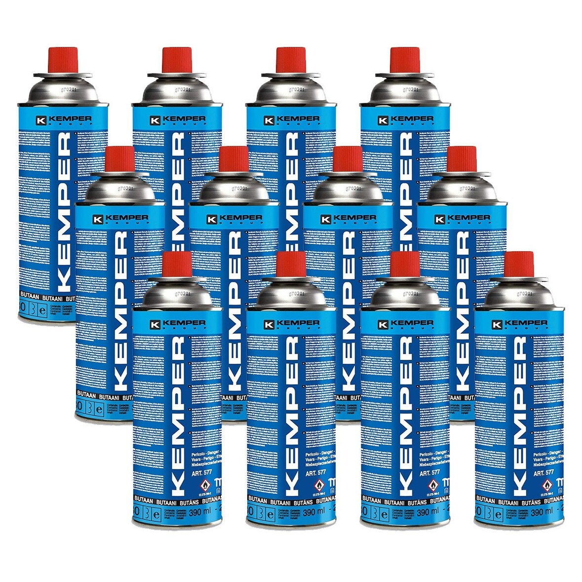 Packung mit 12 Gaskartuschen 227g Butan KEMPER
