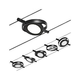 thumbnail of Paulmann CorDuo LED-kabelsysteem RoundMac Basisset  5x200lm 5x4,5W 3000K  230/12V Zwart mat#Chroom 94418