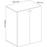 thumbnail of Lona Universalschrank Büro Kommode hoch 2 Türen Weiß.