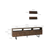 thumbnail of Dmora Fernsehschrank Dpatrici, Ständer für Wohnzimmerfernseher, Niedriges Wohnzimmer-Sideboard, TV-Ständerbasis, 170x30h40 cm, Nussbaum