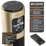 thumbnail of Brandson Turmventilator, GS, 60° Oszilation zuschaltbar, Standventilator, mobiler Lüfter, Säulenventilator 96 cm, Ventilator mit 3 Geschwindigkeiten