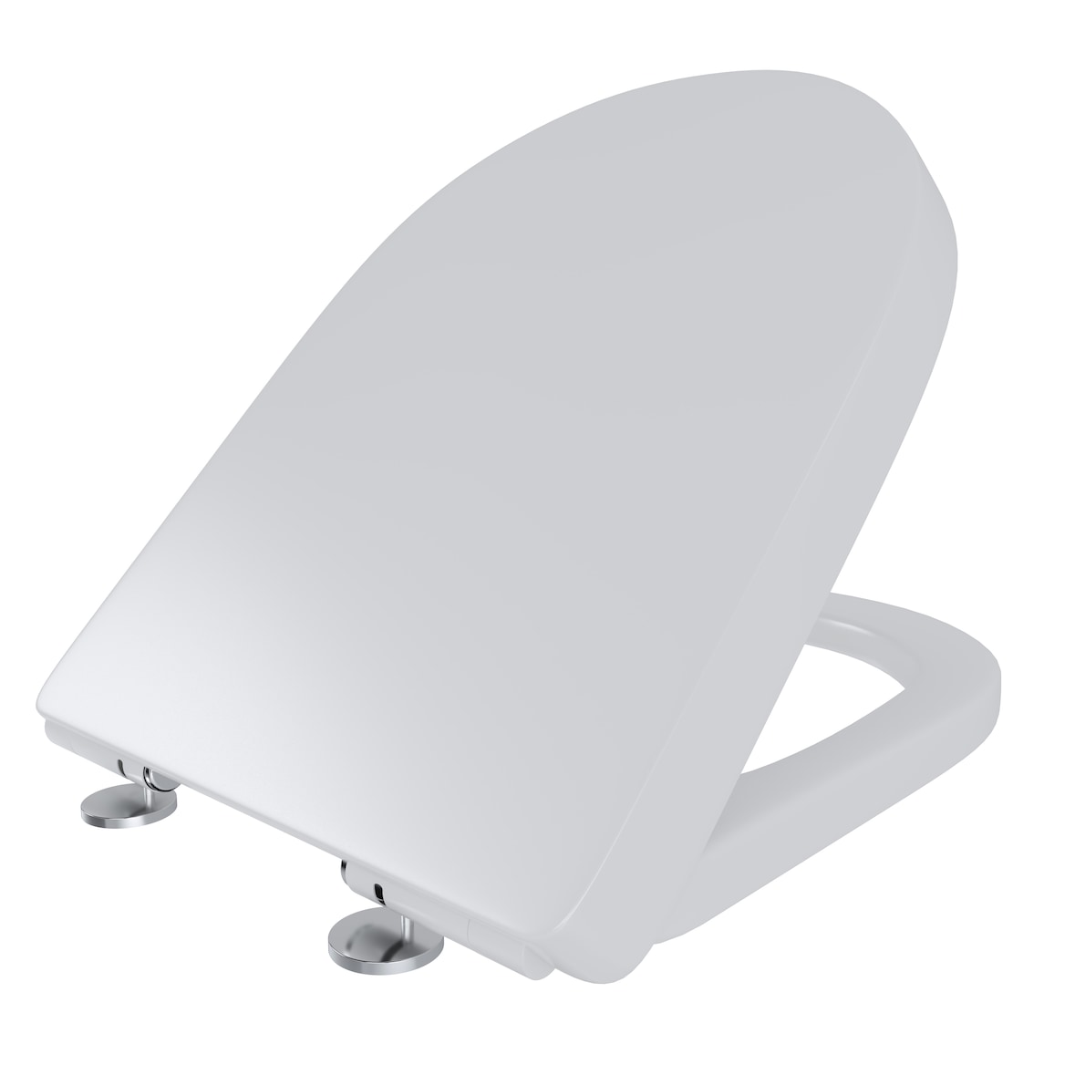 Sedile WC Copriwater Tavoletta UNIVERSALE Rapido Montaggio Con Soft Close Chiusura Ammortizzata In Plastica Antibatterica 458x361 Mm Bianco (Forma D)