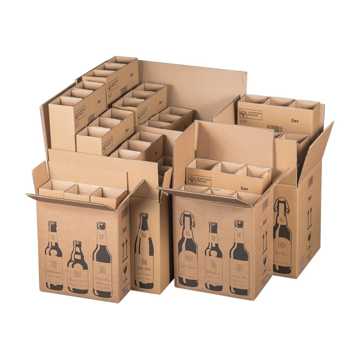 5x Bierversandkarton für  9 Bierflaschen mit DHL Zertifizierung