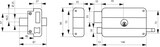 thumbnail of Serrure horizontale en applique double entrée à tirage pour porte d'entrée, gauche, 140x90mm, axe 70mm, noir, 3 clés - THIRARD