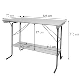 thumbnail of Bartafel HWC-L67, biertuintafel biertenttafel campingtafel, inklapbaar metaal grenen hout geolied 110x125x70cm