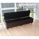 thumbnail of Bank Sitzbank mit Aufbewahrung Kriens XXL, Leder + Kunstleder, 180x45x45cm ~ braun