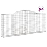 thumbnail of vidaXL Gabionen mit Hochbogen 4 Stk. 300x30x120/140cm Verzinktes Eisen