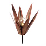 thumbnail of LED Solar Gartenstecker Blume Seerose mit Metallblättern Solarleuchte 39cm rot