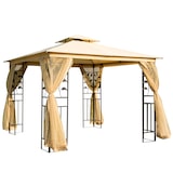 thumbnail of Gazebo da Giardino di Lusso 3x3m in Metallo con Zanzariera Panna