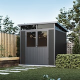 thumbnail of Weide Gartenhaus | Aluminium & WPC | Gerätehaus mit Doppeltür | 218x218x226 cm | Wetterfest in Anthrazit