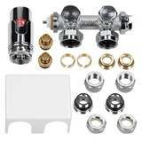 thumbnail of ECD Germany Badheizkörper Mittelanschluss 300×1400 mm Weiß, gerade, Thermostat-Set (Universal/Eck/Durchgang)