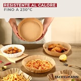 thumbnail of Fackelmann Carta da forno per friggitrice ad aria 50 pz, Vassoio per friggitrice rotondo, stampo monouso in polpa di legno, max 230 °C, 20x4,5 cm