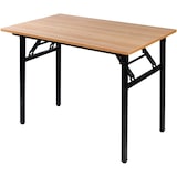 thumbnail of Konferenztisch, Klapptisch 120x60 cm, Schreibtisch, Robust Metallrahmen, Teak und Schwarz