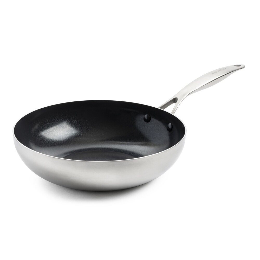 Poêle Wok Geneva 28 cm en Céramique -  360.00 cl Argent / Métallique Rond Céramique Greenpan 28.00x28.00 cm
