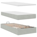 thumbnail of vidaXL Ottoman-Bett mit Matratze & LEDs Hellgrau 90x190 cm Samt