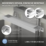 thumbnail of Handtuchhalter zum Kleben ohne Bohren mit Haken 42 cm Silber aus Edelstahl