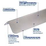 thumbnail of Edelstahl Wandkantenschutz 1000mm - Eckschutzwinkel Eckschutzprofil EG - 40x40mm