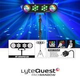 thumbnail of Pack SONO COMPLET BMS1208, Caisson bi-amplifié, 1000W, USB Bluetooth, 30cm, Satellites, câbles, Portique Lumières, LyteQuest