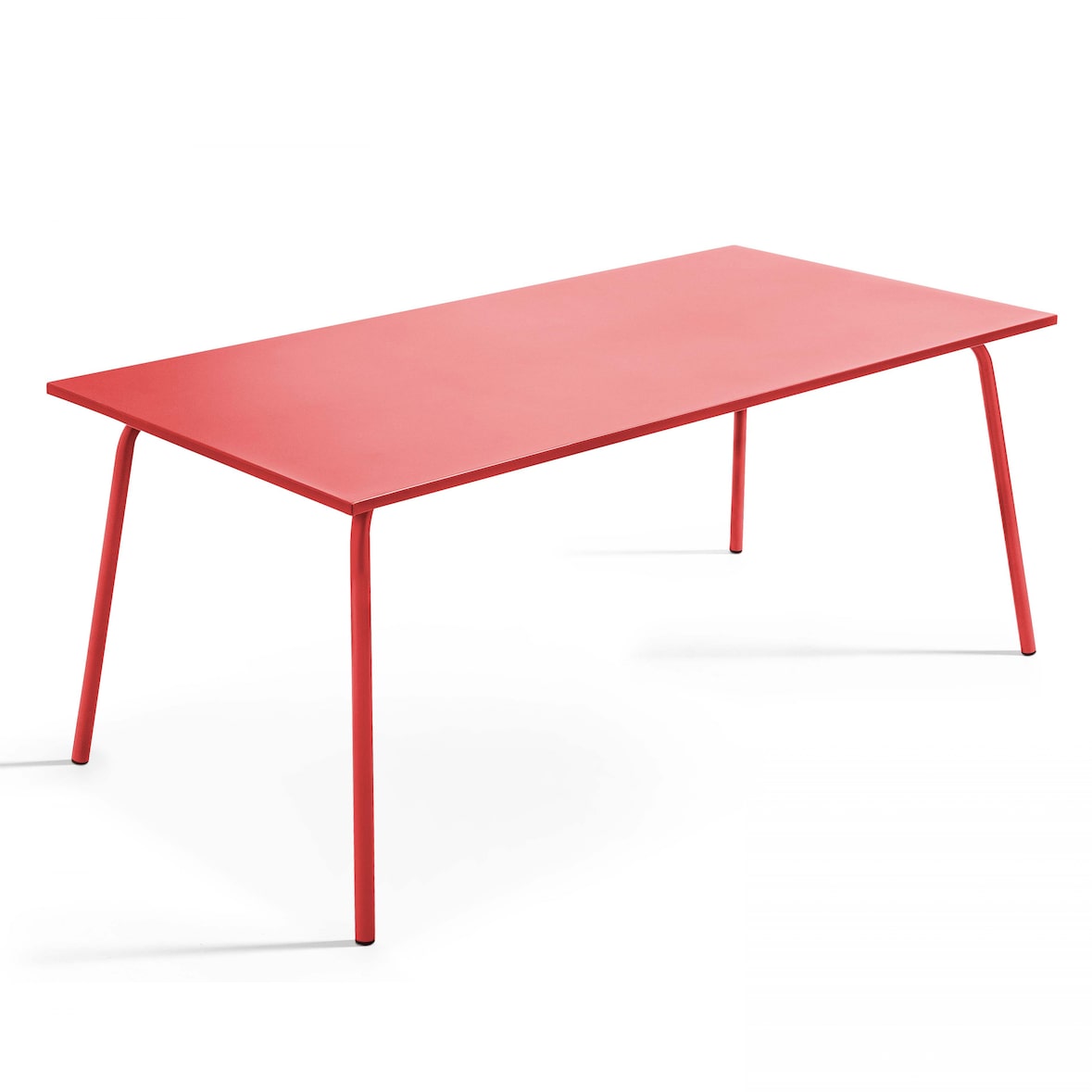 Mesa de jardín rectangular de metal rojo - Oviala
