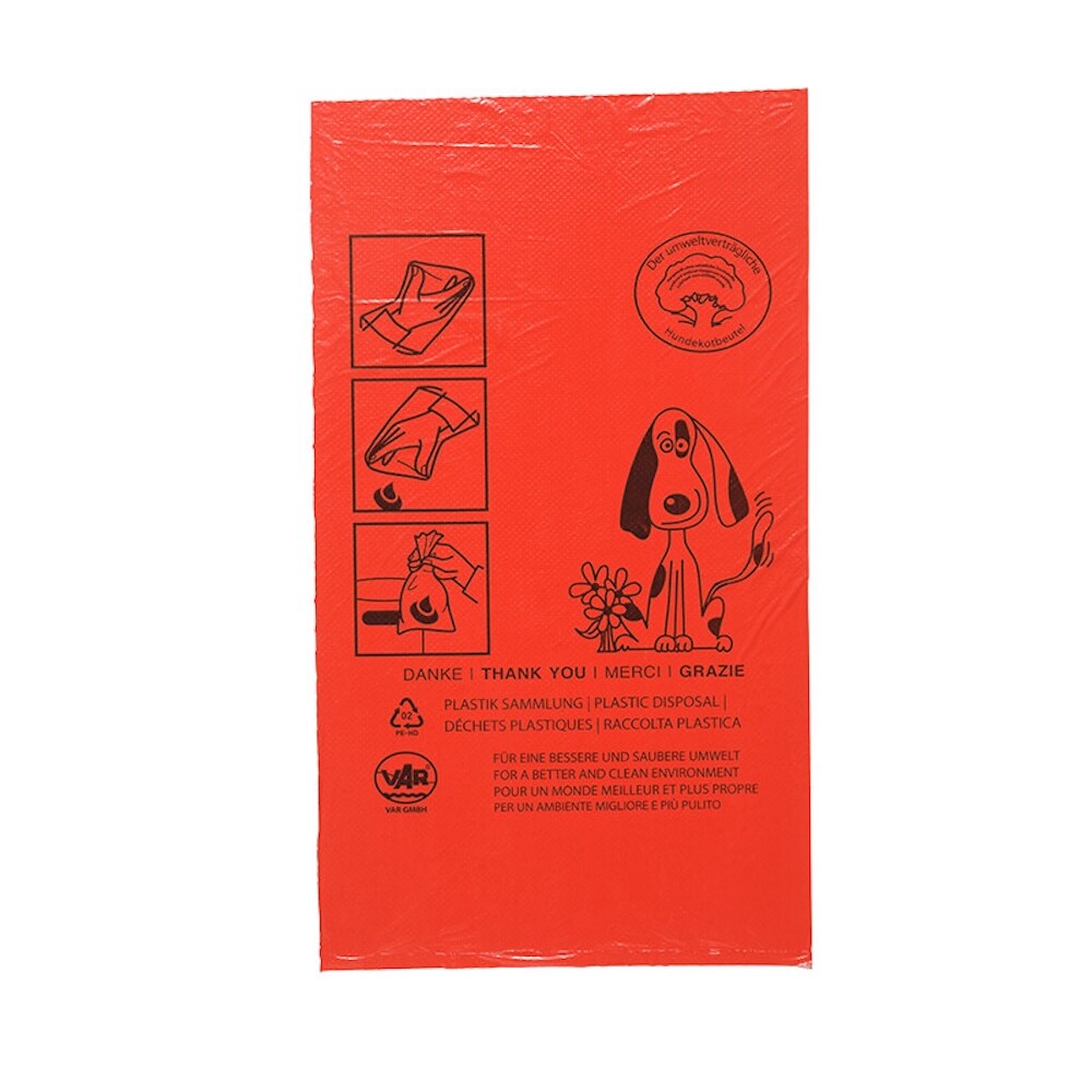PROREGAL Klassische Hundekotbeutel | 1000 Stück | HxBxT 20x35x0,01cm | Rot