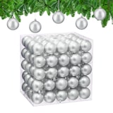 thumbnail of Relaxdays Weihnachtskugeln 100er Set, Weihnachtsdeko, mattes Design, Christbaumkugel, Tannenbaumschmuck ∅ 6 cm, silber